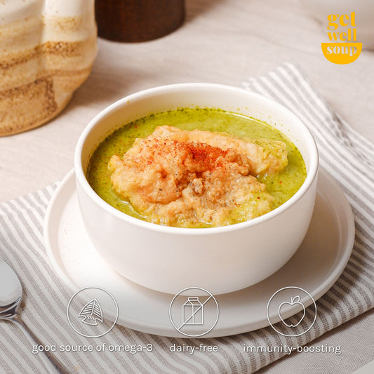 vegan coconut green curry soup