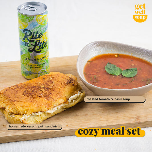 cozy meal set | comforting soup | kesong puti sandwich | tomato and basil soup | soup meal set | get well soup