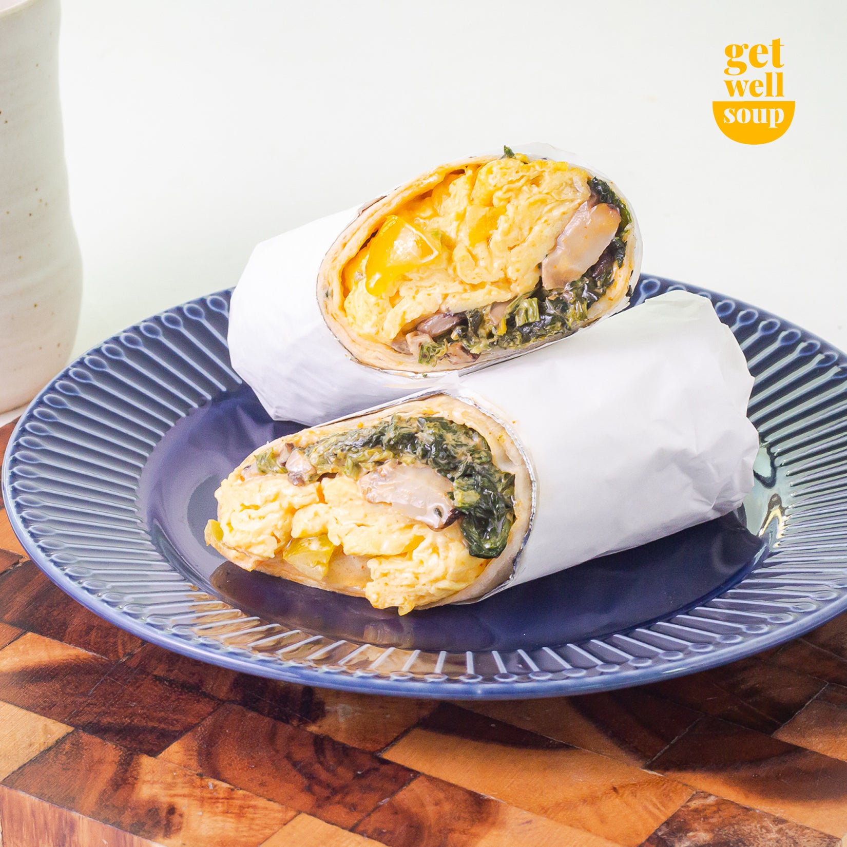 creamy spinach and mushroom wrap | spinach wrap | mushroom wrap | get well soup